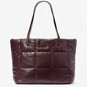 NWT Victoria's Secret Large Brown/Maroon Quilted Tote Bag